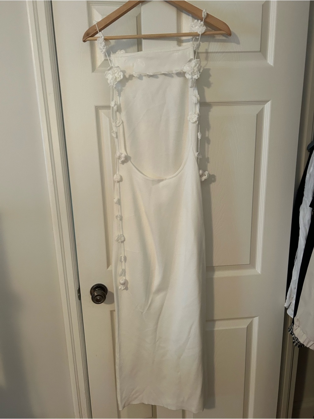 cult gaia White Floral-Accent Midi Sheath Dress - Picture 4 of 4